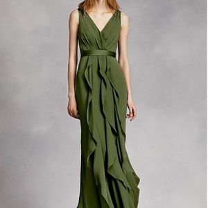 Vera Wang White Collection olive dress, size 6